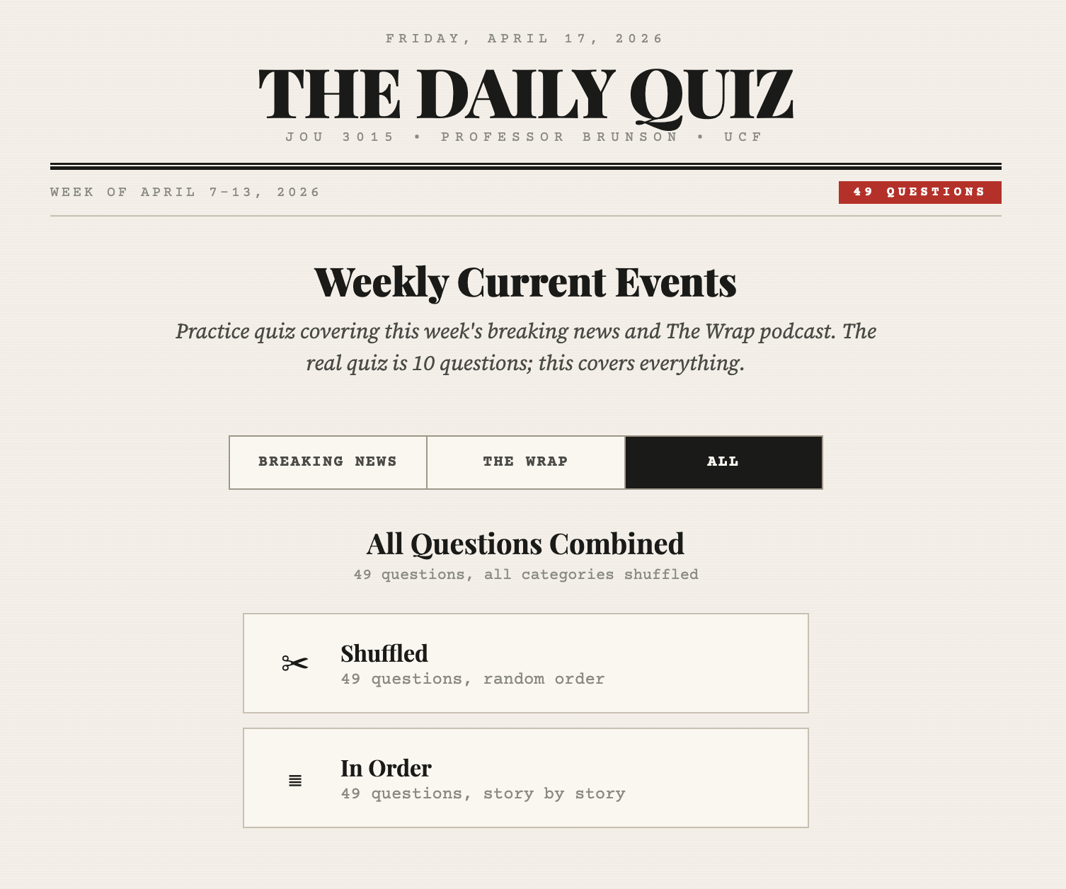 The Daily Quiz